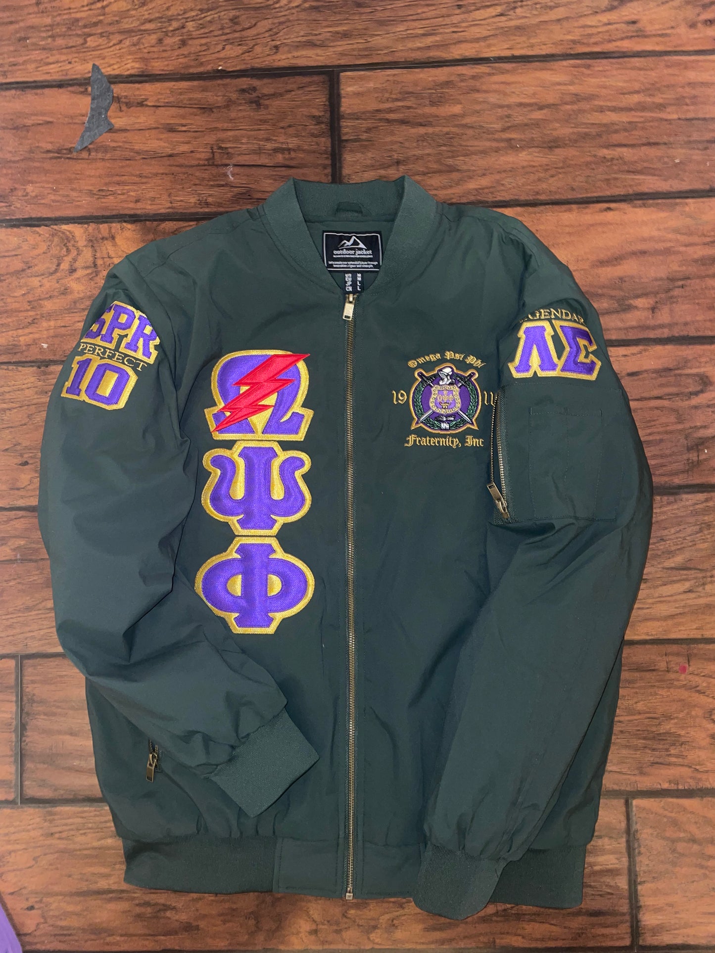 CUSTOM FLIGHT JACKET with Letters and Shield