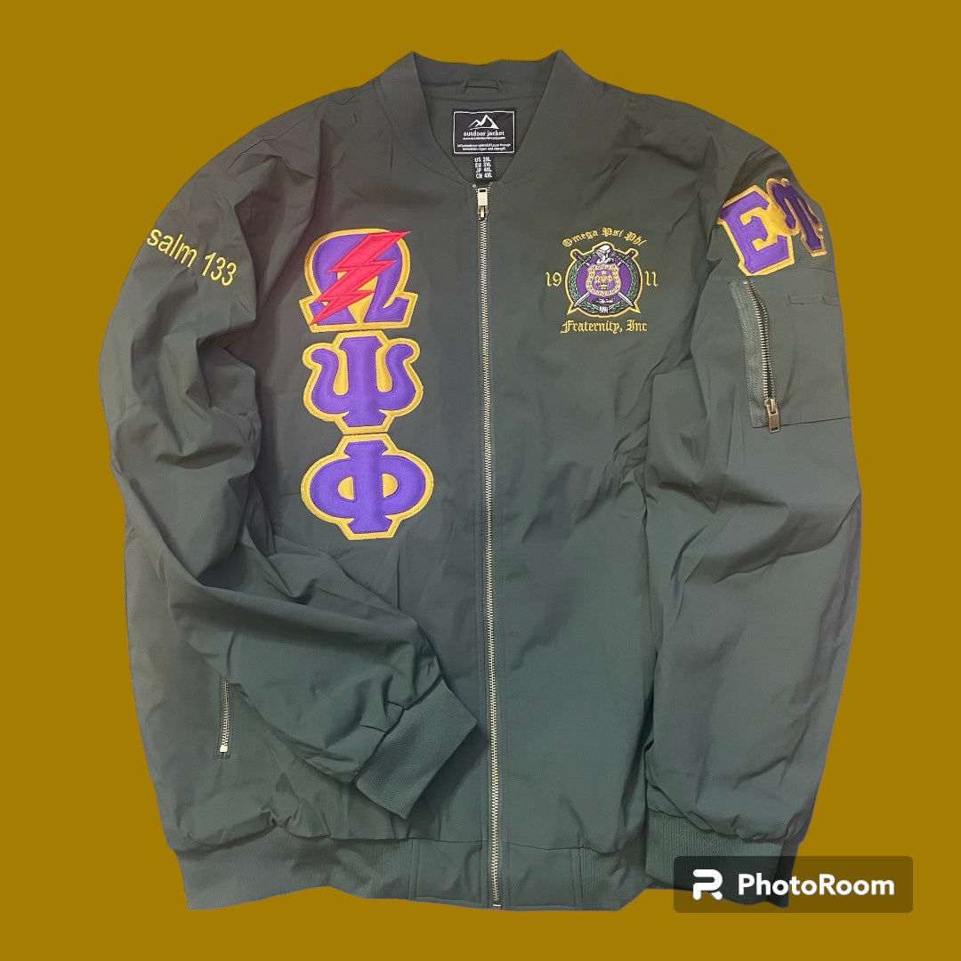 CUSTOM FLIGHT JACKET with Letters and Shield