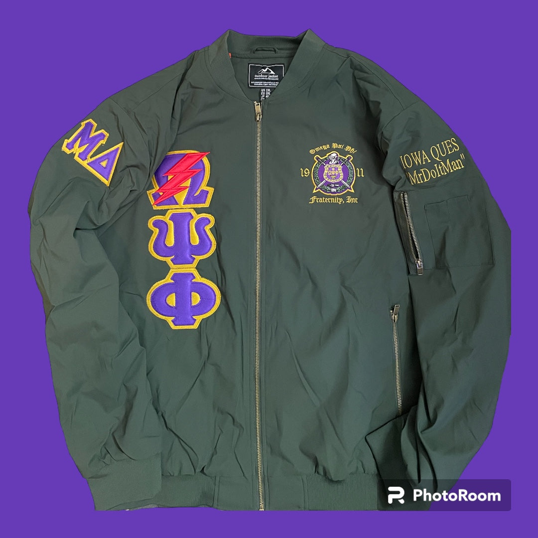 CUSTOM FLIGHT JACKET with Letters and Shield